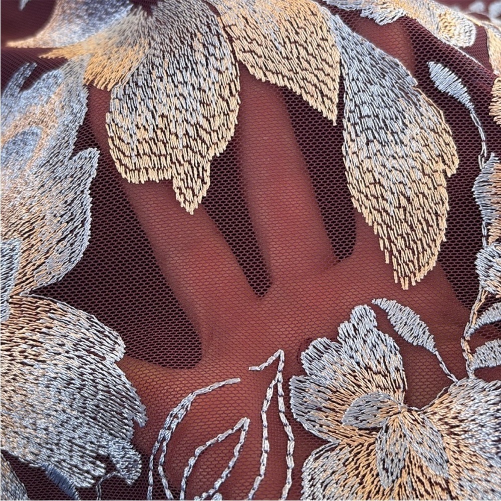 EUC Free People Floral Embroidered Dress Purple Size 4 - Picture 6 of 11